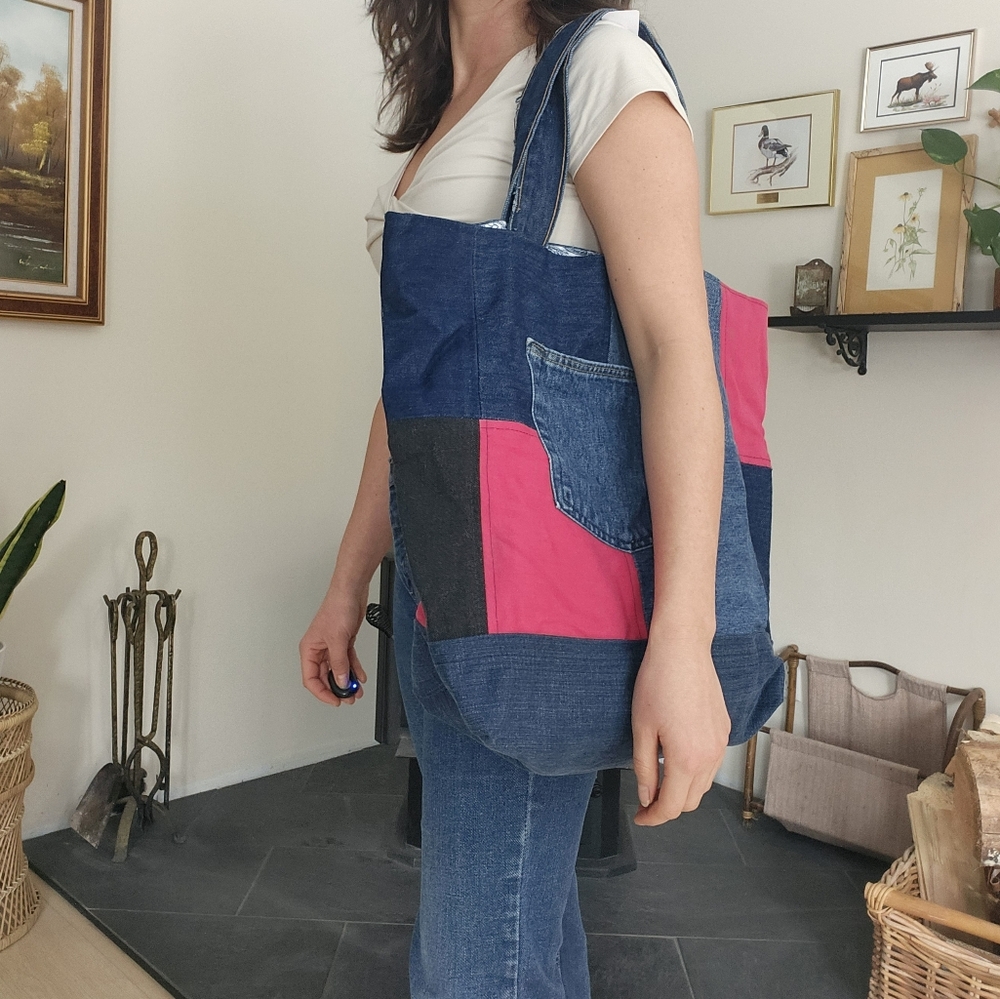 Denim patchwork tote bag - Picture 6 of 10